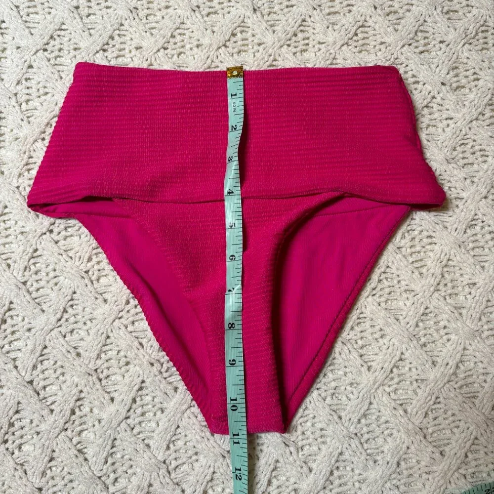 L*Space High Waist Bikini‎ Bottom – Fuchsia Pink Ribbed–S-NWOT w/hygiene sticker